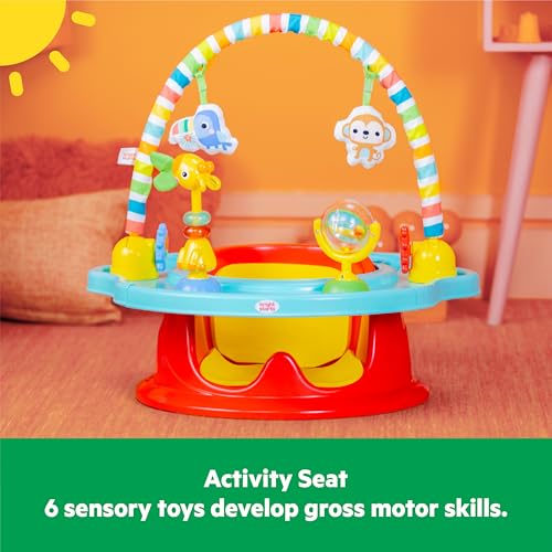 Bright Starts 3-in-1 SuperSeat Playful Paradise, Baby Activity Seat with Toys, Snacking Tray, Booster Seat, BPA Free Tray, Unisex, 6 Months + - color: Playful Paradise