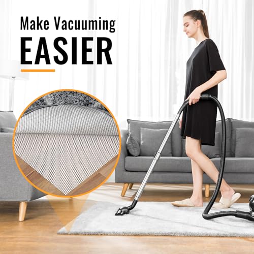 Silicone Non-Slip Rug Pad, Anti Skid Thin Area Rug Pad Gripper, Under Carpet Rug Mats for Hardwood Surface Floors, Keep Rugs in Place-6x9 Ft - size: 6 x 9 ft