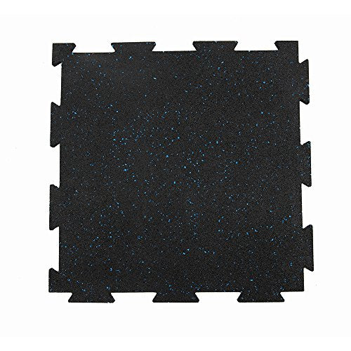 RevTime 6pcs Premium Puzzle Rubber Floor Tile 20"x20"x3/8", 10 mm Thick SBR & EPDM Rubber for Home Gym Floor, Fitness Floor, Exercise Equipment Mats and Garage Floors (17 sq.ft)