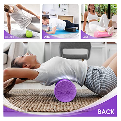 Yes4All Foam Roller, EPP High-Density Material, High Firmness Level, Back Roller for Athlete & Professional, Suitable for Back, Stretching, & Pilates, 12/18/24/36 inch - Purple, 12 in - color: Purple, size: 12-inch (Pack of 1)