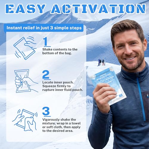 50 Pack Instant Cold Packs (4.3" x 5.9") - Disposable Ice Packs for Injuries | Cold Compress Ice Pack for Pain Relief, Swelling, Inflammation, Sprains, Toothache - Cold Pack for Athletes - size: 50 PACK