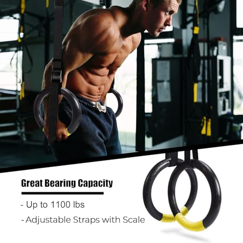 PeachKinetic Gymnastics Rings, ABS Olympic Rings for Training and Strength Workouts