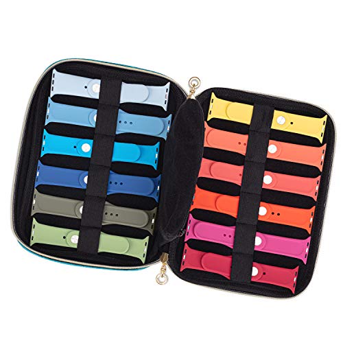 Teamoy 12 Watch Band Storage Case, Watch Band Organizer Holder, Teal | Compatible with All Series Apple Watch Bands & Smart Watch Bands, Travel Organizer Fit for Most Sizes of Watch Straps - color: Teal