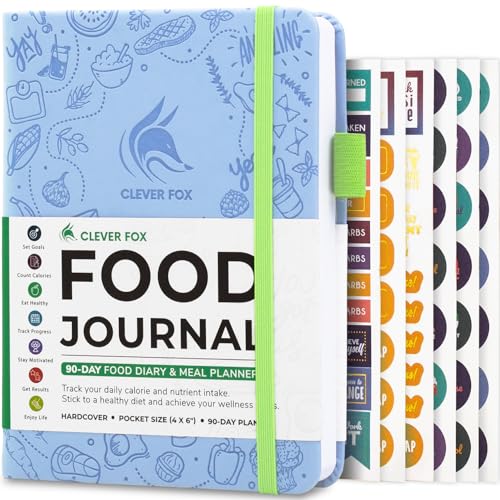 Clever Fox Food Journal Pocket - Daily Food Diary, Meal Planner to Track Calories & Nutrients, Weight Loss Tracker Notebook, 4x5.5” (Light Blue) - color: Light Blue, size: Pocket (4.0'' x 5.5'')