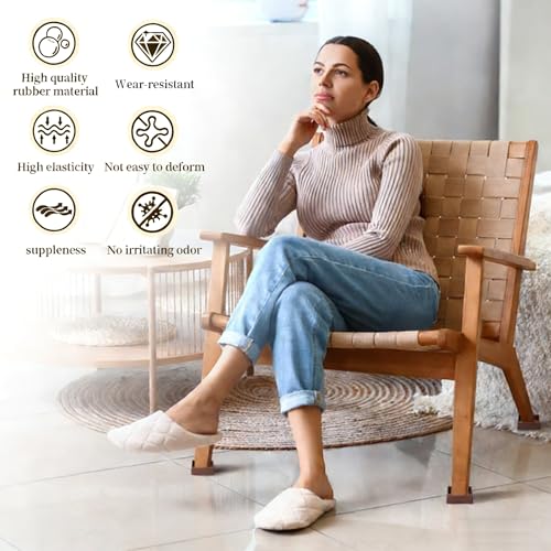 xxxHOLIC Rubber Non Slip Furniture Pads, 4" x 4" Brown Square, Set of 4 | Furniture Cups for Hardwood Floors, Rubber Furniture Grippers, Anti Slide Bed Frame & Couch Stoppers - color: Brown, size: 4"*4"Square