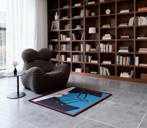 Non-Slip Floor Chair Mat 35"×47" for Evangelion Shinji Ikari Plugsuit Inspired Design - color: Shinji Ikari Plugsuit