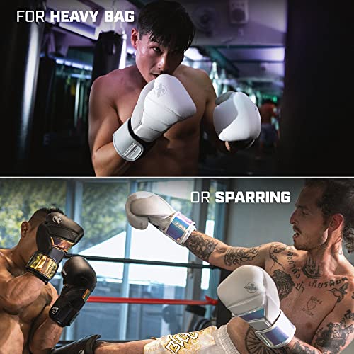 Hayabusa T3 Boxing Gloves - Sparring | Sparring Gloves, Muay Thai Gloves, Kickboxing Gloves, Heavy Bag Gloves, Boxing Gloves for Men and Women, Boxing Gloves - color: White/Grey, size: 16oz