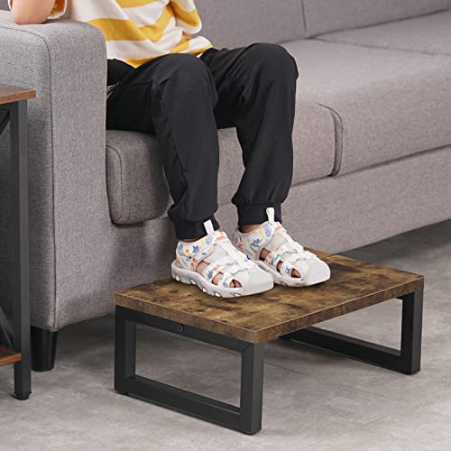 Snughome Wooden Step Stools for Kids, Solid Wooden Bedside Step Stool Adults Hold Up to 350 lb, One Step Foot Stool for Kitchen, Bedroom, Living Room, Bathroom - Self-Assembly(Rustic Brown) - color: Rustic Brown
