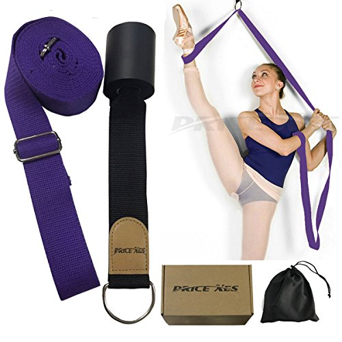 Door Flexibility & Stretching Leg Strap - Great for Ballet Cheer Dance Gymnastics or ANY Sport Leg Stretcher Door Flexibility Trainer Premium stretching equipment - color: Purple
