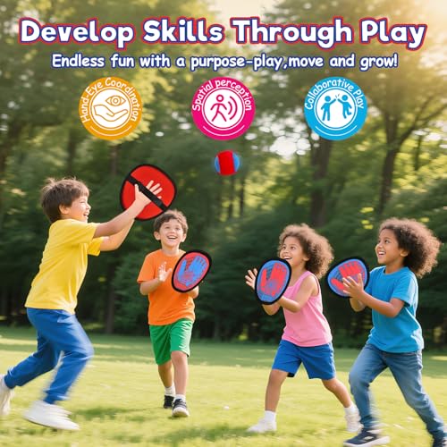 Sunrad Toss and Catch Ball Game Set, Kids Toddler Baseball Catch Ball Outdoor & Beach Toys for Family, Pool Beach Yard Camping Outside Game for Kids Age 3 4 5 6 7 8-12+, Birthday Gift for Boys Girls