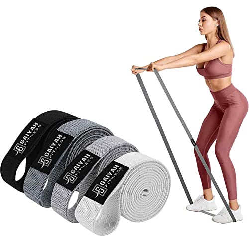 Long Resistance Bands for Working Out Women, Fabric Resistance Band, Stretch Bands for Exercise Bands Resistance Bands Set for Physical Therapy, Elastic Bands for Exercise - color: Gray/Dark Gray/Black/White