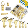 Uniclife 230 Pcs Heavy Duty Picture Hanging Kit, Picture Hanging Hooks,Gold | Picture hangers,10-100 lb weight ratings, for drywall & wood, frame hooks for hanging photos mirrors paintings - size: 230 Pcs, style: Gold