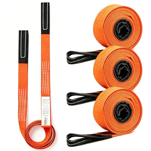XSTRAP STANDARD 4PK 1"x6.5ft Lifting Sling Straps 2000 lb Vertical Capacity | 1600 lbs Choker / 4000 lbs Basket Capacity, 5:1 Safety Factor Polyester Web Slings for Rigging, Hoist, Tree Stump Removal - style: 4PK 1''x6.5ft