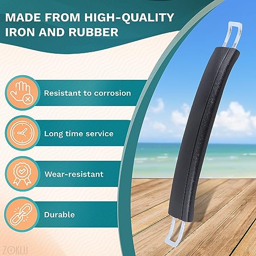 2 Pcs Luggage Handle Replacement, Fits 8.9 in Spacing, 9.56 in Length | Suitcase Grip Replacement, Metal Bases, 16 Screws, 4 Washers & 4 End Caps, Protective Coated Plastic, Repair Kit for Bags