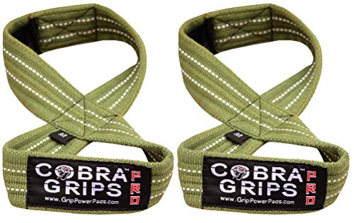 Deadlift Straps Figure 8 Loop Lifting Straps The #1 Choice for Power Lifters weightlifters workout Enthusiasts - color: Green, size: 70 cm Up to 8.0" Wrist Circumference