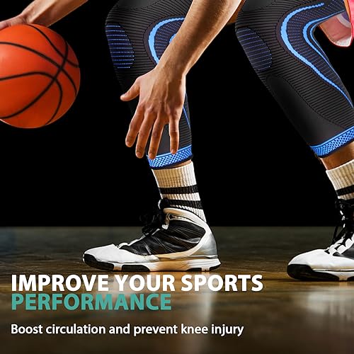 2 Pack Full Leg Compression Sleeves, Long Knee Brace Support for ACL,PCL, Meniscus Tear, Arthritis, Tendinitis,Men And Women (XX-Large, Blue) - color: Blue, size: XX-Large