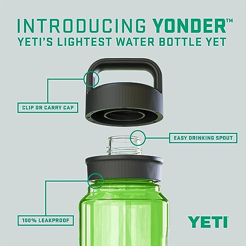 YETI Yonder Water Bottle with Yonder Chug Cap, Lightweight, Leakproof and BPA-Free - color: Canopy Green, style: 34oz