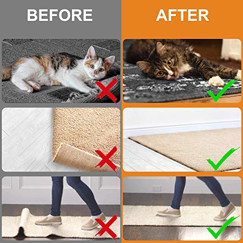 ZONGOOL 12Pcs Rug Tape Gripper No Floor Damage Double Sided Non Slip Carpet | Reusable Washable Grippers No Residue Secure Rug Corners For Hardwood Tile&Laminate Floors Renter Safe Anti-Curl Rug Stickers - color: Black