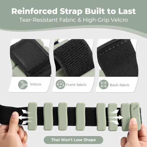 Sportneer Wrist & Ankle Weights for Women & Men Set of 2 (1LB/2LB Each) - Soft Silicone Arm & Leg Weights for Pilates, Yoga, Walking, Barre, Home Workout, Water Aerobics - color: Dusty Matcha, size: 2 Lb Pair (1 Lb Each)