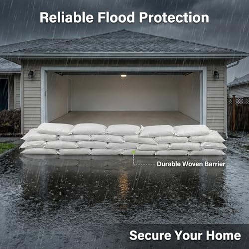 MAQIHAN Empty Sand Bags - Heavy Duty Sandbags for Flooding & Hurricane, 7PCS | Woven Polypropylene Fillable Sand Bag, Tear Resistant Sandbag Sack for Construction, Dry Materials Storage and Flood Control