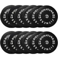 Fitvids 2-Inch Olympic Rubber Weight Plates Sets, Bumper Plates Set with Barbell for Strength Training, 180-390 Lbs Multiple Options - color: Black, style: 280LB Set