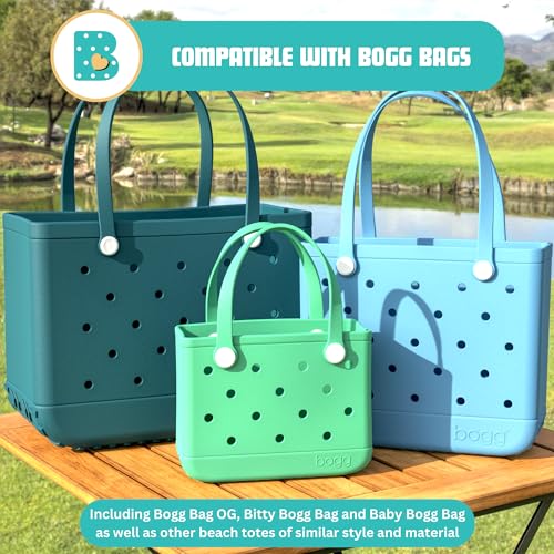 4-Pack Replacement Buttons for Bogg Bag Handle Strap. Compatible with Bogg Bag Beach Tote Handles. Fix Your Bogg Bag Handle Quickly and Easily with Replacement Rivets - color: Blank White