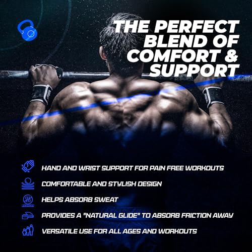 JerkFit WODies Gymnastics & Weightlifting Grips with Wrist Wraps – 3 Hole Versatile Gym Gloves for Pull Ups, Gym Training & Cross Training – Hand Grips Palm Protector for Men & Women - color: Royal Blue, size: Small 3”- 3.5”