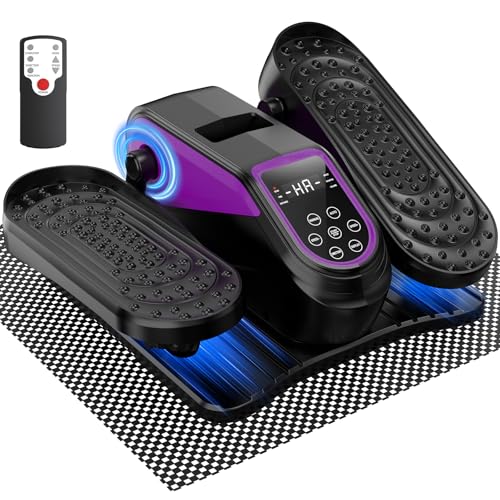 VIVURN® 023 Under Desk Elliptical Mini Electric Leg Exerciser for Senior, 12 Speeds RF Remote Display Monitor Non-Slip Mat, Quiet & Compact Seated Pedal Exerciser for Home Office Gift for Mom Dad - color: Purple