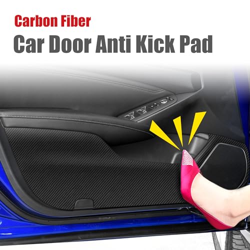 TOMALL 4pcs Car Door Anti Kick Pads Stickers Compatible with Honda 10th Gen Accord 2018+ Door Anti-Scratch Guards Protector Carbon Fiber Interior Modification Film Decals Trim Decor (Carbon Fiber)