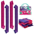 40pcs Heatless Spiral Hair Rollers with Styling Hooks, 22inch/55cm, No Heat Damage, DIY Kit for Long & Medium Hair - color: Purple&Red