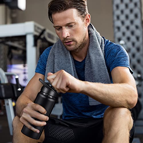 CHENGU Water Bottle Bulk 20 oz Aluminum Reusable Bottles Lightweight Snap Lid Water Cups Easy Carry Leak Proof Travel Tumbler for Gym Sports Camping Hiking Fishing - color: Black