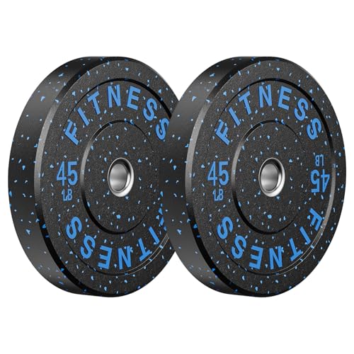 2" Bumper Plates Set Olympic Weight Plates for Barbell Strength Training | Papababe 2Inch Weights Plates Set, Floor Protective Plates, 20-600lbs Rubber Bumper Plates for Weightlifting, Bench Press - size: 45 LB PAIR, style: High Bounce