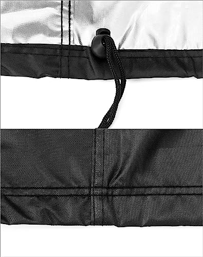 QWORK Dustproof Miter Saw Cover, 2 Pack Waterproof Covers, 210D Oxford Cloth with Bottom Drawcord Fits Most Miter Saws, Planers, Machine Tools, Black