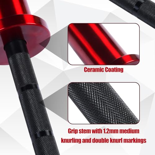 Kids Barbell 5LB Mini Barbell Bar 4ft for Beginner Women & Kids Weighted Bar, Compatible with 2-Inch Weight Plates, for Strength Training Gym Weight Lifting - color: Black&Red