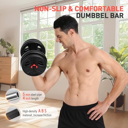 FDS4 Adjustable Dumbbell Set, 20/30/40/60/80 lb Free Weight Set with Connector, 3-in-1 Design for Dumbbell, Barbell, and Weight Plate Training, Home Gym Fitness Equipment for Men and Women - color: 20LB(10LB Pair)