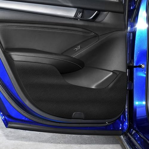 TOMALL 4pcs Car Door Anti Kick Pads Stickers Compatible with Honda 10th Gen Accord 2018+ Door Anti-Scratch Guards Protector Carbon Fiber Interior Modification Film Decals Trim Decor (Carbon Fiber)