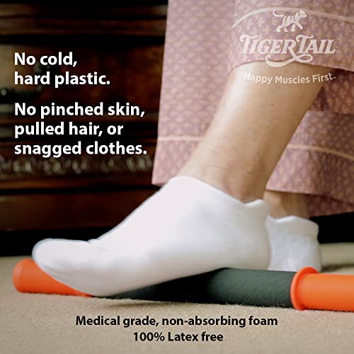 Tiger Tail 18in Massage Stick Portable Roller, Handheld, Deep Tissue Foam Roller, Body Massage and Myofascial Release Tool for Legs, Neck, Calves, Thighs, Shins & Back, The Original 18, Made in USA - size: 18" Plus Happy Muscles eBook