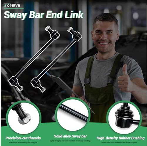 2PCS Front Sway Bar End Links for Chevy 2004-2012 Malibu, 2005-2010 Cobalt, 2006-2011 HHR, for Pontiac 2007-10 G5, 2005-10 G6, 2005-2006 Pursuit, for Saturn 07-2009 Aura, 2003-07 Ion K80252 - size: K80252 X2
