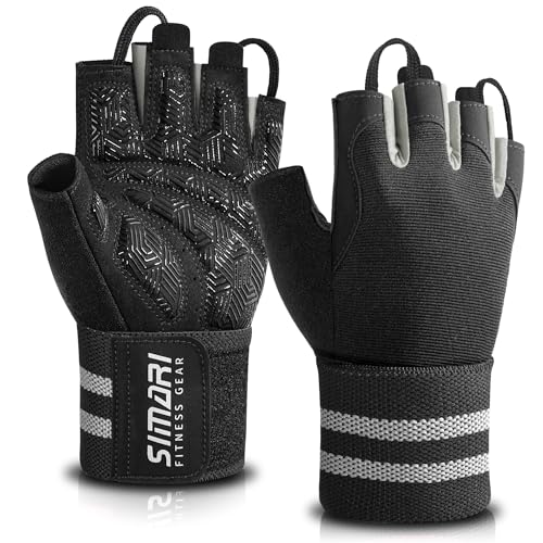 SIMARI Breathable Workout Gloves with Cushion Pad/Grip/Reduce Calluses, Weight Lifting Gloves for Gym Exercise, Cycling, Weightlifting Training, Fitness, Pilates, Kayaking, Gift for Men & Women - color: 5-Black Gray, size: X-Small