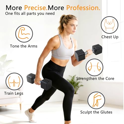 20LBS Adjustable Dumbbell Set, 4 in 1 Free Weights Dumbbells Set for,4lb 6lb 8lb 10lb, with Metal Non Slip Handle，Quick Change，Home Gym Strength Training Equipment for Men and Women - color: Black