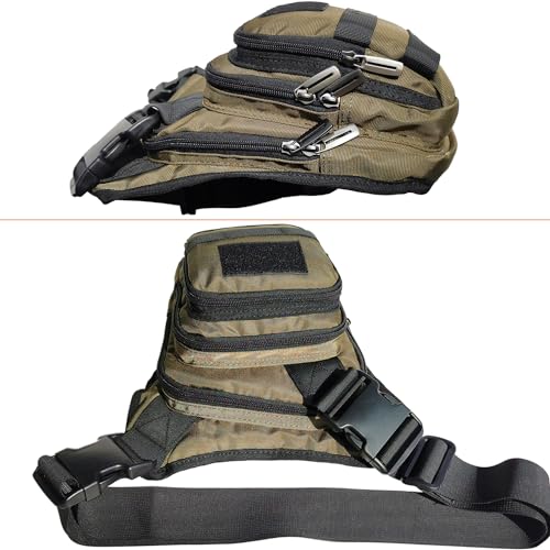 Thigh Pack, Larswon Leg Bag Thigh Pouch Bag Tactical Waist Bag Motorcycle Bag Waterproof - color: Holster- Army Green, size: Medium