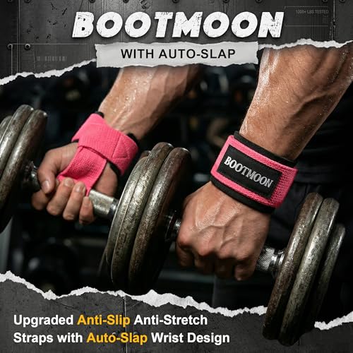 Lifting Wrist Straps for Weightlifting One-Hand Snap Lock Wrist Wraps Padded Cotton Gym Accessories for Women Men Deadlift Lifting Workout Gear