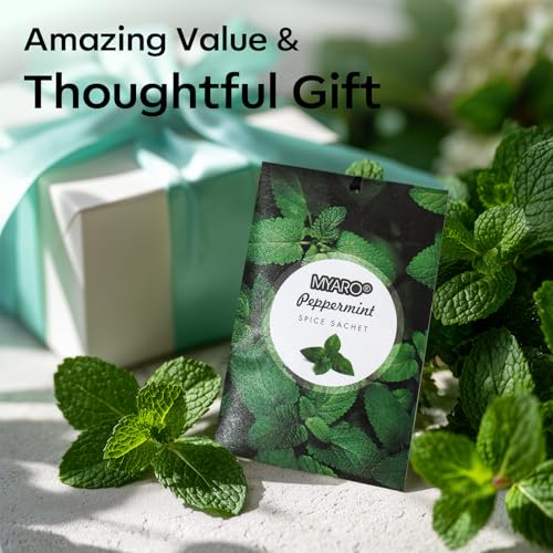 MYARO 12 Pack Peppermint Scented Sachets for Drawer, Closet Odor Eliminator Air Freshener Bags, Cool Mint Fragrance for Car & Home Aroma - color: Mint