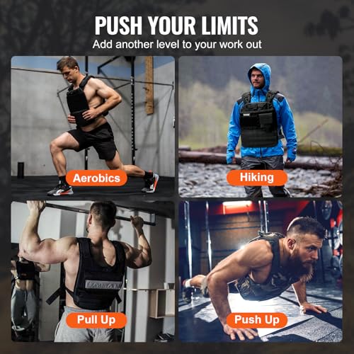VEVOR Curved Weight Vest Plates, 5.75/8.75/14.5 LB Pairs, Premium Steel Tactical Weighted Plates for Vest, Ergonomic Design, for Strength Endurance Training, Running, Jogging, Fitness, Heavy Workouts