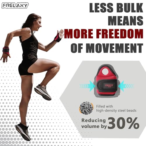 Frelaxy Wrist Weights with Thumb Loops for Men Women, 1-3 lb Pair | Weighted Gloves for Running Strength Training Yoga Walking Exercises 1lb*2 2lbs*2 3lbs*2 - color: Red, size: 3 lbs x 2