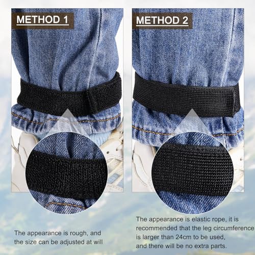 JaGely 2 Pairs Black Boot Blousers Elastic Boot Straps Bands Blousing Straps Ankle Hook and Loop for Hunting Hiking Cycling - size: 5 cm*30 cm