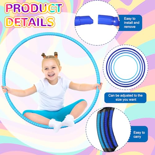 Sratte 8 Pcs Color Hoop Detachable Adjustable Exercise Ring Plastic Hoop for Gymnastics Dog Agility Equipment Party Decor, 4 Colors - color: Fresh Colors, size: 28 Inch
