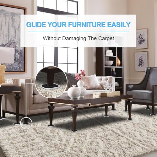 Upgrade Furniture Sliders with Groove - Furniture Sliders for Carpets | 8 PCS 4.3" Moving Pads - Furniture Moving Sliders for Easy Move Bed Couch Tables Cabinet Heavy Duty - Protect Carpets - size: 4.3in 8Pack