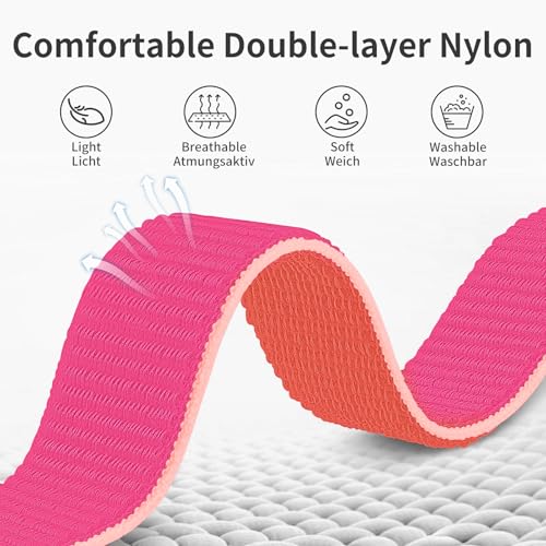 Nylon Sport Ankle/Arm Band Compatible with Fitbit Versa 4/Fitbit Versa 3 /Fitbit Sense 2/Fitbit Sense Bands,Elastic Nylon Braided Arm Strap Replacement Ankle band for Women Men - color: Deep Black/Garnet