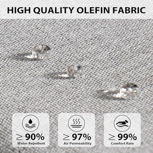 Sundale Outdoor Olefin Bench Cushion， Water-Resistant Patio Couch Cushion, Loveseat Sofa Pad with Straps Light Gray, 48 x 18 x 4 Inches - color: Light Gray, size: 48 X 18 X 4 Inch